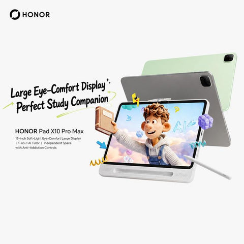 Honor Pad X10 Pro Max WiFi Tablet PC, 13.0 inch 8GB+128GB MagicOS 10 Gen2 Snapdragon 6s 4G Octa Core, 8GB+128GB