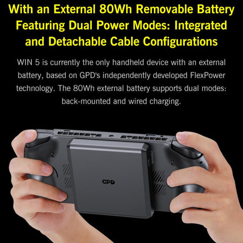 GPD WIN 5 Handheld Game Console, 64GB+2TB, 7 inch Windows 11 OS AMD Ryzen Al Max+ 395 CPU, US Plug, Al Max+ 395 / 64GB+2TB