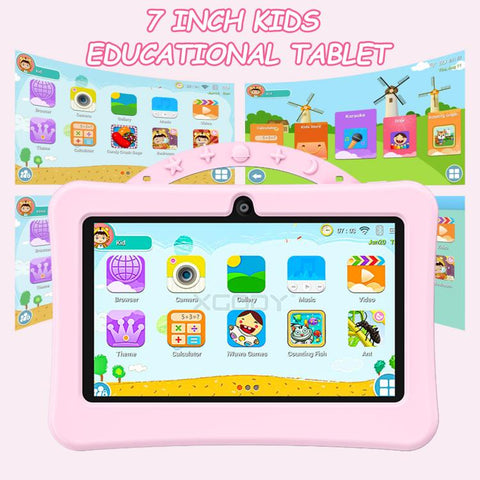 7 inch WiFi Kids Tablet PC with Portable Astronaut Silicone Case, 1GB+16GB, Android 8.0 MTK6735 Quad Core CPU, EU Plug, EU Plug