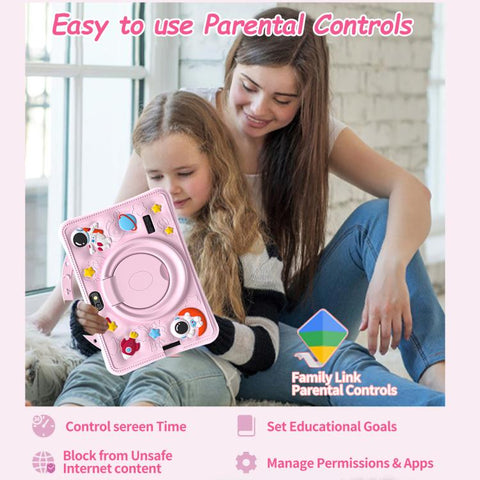 7 inch WiFi Kids Tablet PC with Portable Astronaut Silicone Case, 1GB+16GB, Android 8.0 MTK6735 Quad Core CPU, EU Plug, EU Plug