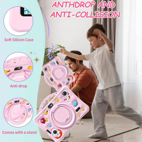 7 inch WiFi Kids Tablet PC with Portable Astronaut Silicone Case, 1GB+16GB, Android 8.0 MTK6735 Quad Core CPU, EU Plug, EU Plug