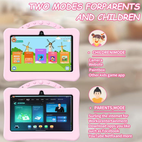 7 inch WiFi Kids Tablet PC with Portable Astronaut Silicone Case, 1GB+16GB, Android 8.0 MTK6735 Quad Core CPU, EU Plug, EU Plug