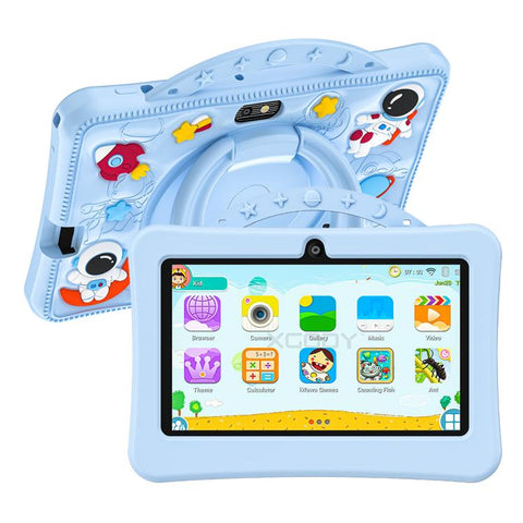 7 inch WiFi Kids Tablet PC with Portable Astronaut Silicone Case, 1GB+16GB, Android 8.0 MTK6735 Quad Core CPU, EU Plug, EU Plug