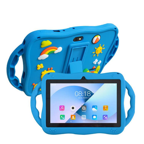 7 inch WiFi Kids Tablet PC with Giraffe Silicone Case, 1GB+16GB, Android 8.0 MTK6735 Quad Core CPU, EU Plug, EU Plug