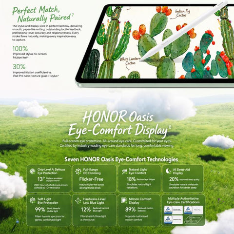 Honor Pad 20 Standard Edition WiFi Tablet PC, 12.1 inch 8GB+256GB MagicOS 10 Qualcomm Snapdragon 7 Gen3 Octa Core, US Plug, Standard Ed. 8GB+256GB