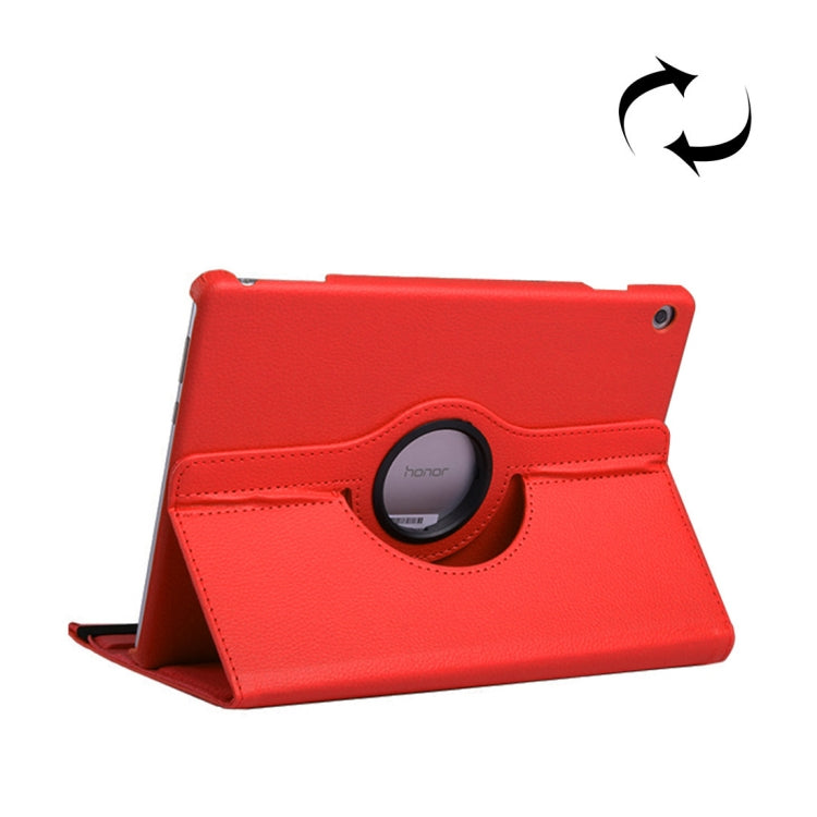 Litchi Texture Horizontal Flip 360 Degrees Rotation Leather Case for Huawei MediaPad T5 10.1, with Holder, For MediaPad T5 10.1