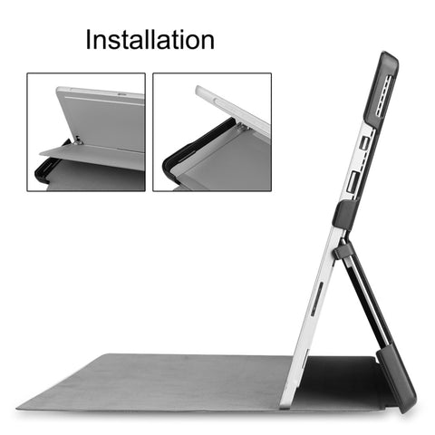Custer Texture Horizontal Flip PU Leather Case for Microsoft Surface Pro 4 / 5 / 6 / 7 12.3 inch, with Holder & Pen Slot