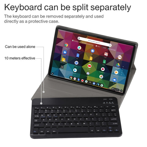 AM11 2 in 1 Removable Bluetooth Keyboard + Protective Leather Tablet Case with Holder for Lenovo M10 FHD REL TB-X605FC/LC, AM11