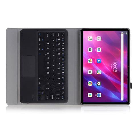 AK10-A 2 in 1 Detachable Bluetooth Keyboard + Lambskin Texture TPU Protective Leather Tablet Case with Touchpad & Holder for Lenovo Qitian K10 TB-X6C6X, AK10-A