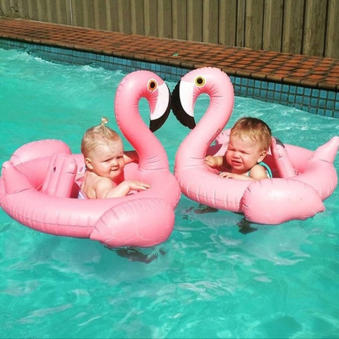 Inflatable Flamingo Shaped Baby Swimming Ring, Inflated Size: 83 x 83 x 48cm, Flamingo Baby Ring