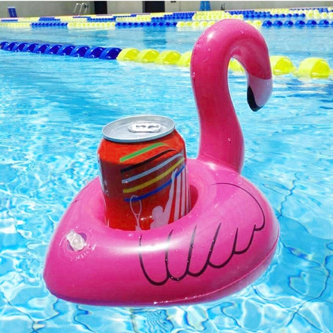 Inflatable Flamingo Shaped Floating Drink Holder, Inflated Size: About 17.5 x 17 x 15.5cm, Flamingo