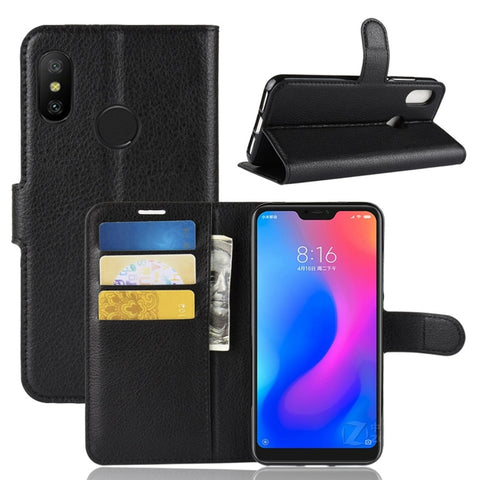 Litchi Texture Horizontal Flip Leather Case for Xiaomi Redmi 6 Pro / Mi A2 Lite, with Wallet & Holder & Card Slots, For Redmi 6 Pro