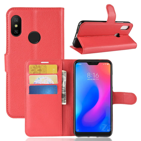 Litchi Texture Horizontal Flip Leather Case for Xiaomi Redmi 6 Pro / Mi A2 Lite, with Wallet & Holder & Card Slots, For Redmi 6 Pro