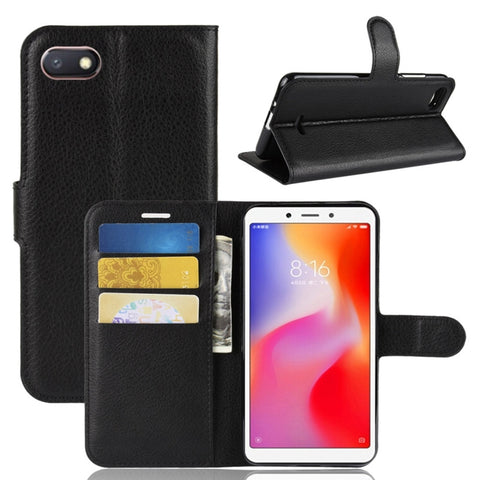 Litchi Texture Horizontal Flip Leather Case for Xiaomi Redmi 6A, with Wallet & Holder & Card Slots, For Redmi 6A