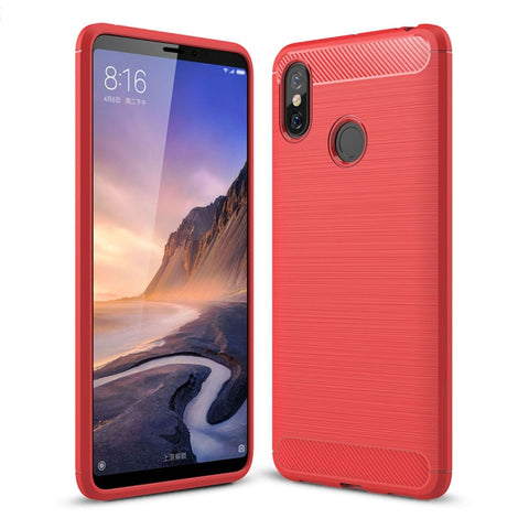 Brushed Texture Carbon Fiber Shockproof TPU Case for Xiaomi Mi Max 3, For Xiaomi Mi Max 3