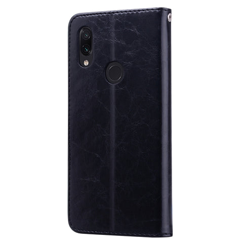 Business Style Oil Wax Texture Horizontal Flip Leather Case for Xiaomi Redmi 7, with Holder & Card Slots & Wallet, For Xiaomi Redmi 7