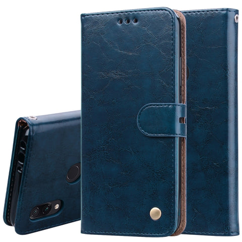 Business Style Oil Wax Texture Horizontal Flip Leather Case for Xiaomi Redmi 7, with Holder & Card Slots & Wallet, For Xiaomi Redmi 7