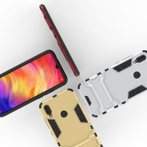Shockproof PC + TPU Case for XiaoMi RedMi Note 7, with Holder, XiaoMi RedMi Note 7