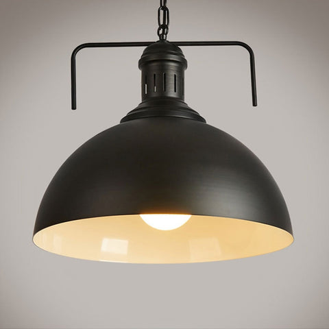 Retro Industrial Pendant Light Creative Single Head Iron Art Hanging Lamp E27 Bulb Perfect for Kitchen Dining Room Bedroom Living Room, Warm White, Cold White