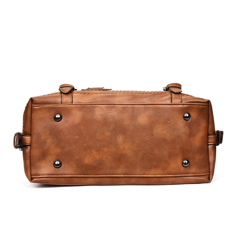 Fashion Casual Retro Oil PU Shoulder Bag Ladies Handbag Messenger Bag