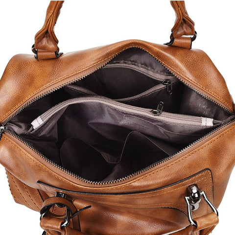 Fashion Casual Retro Oil PU Shoulder Bag Ladies Handbag Messenger Bag