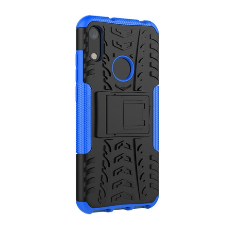Tire Texture TPU+PC Shockproof Phone Case for Huawei Honor 8A / Y6 2019, with Holder, For Honor 8A