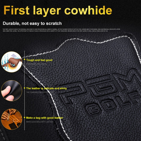 PGM Golf Portable Large Capacity Genuine Leather Ball Bag Clothing Bag for Men, Built-in Shoe Bag, YWB021