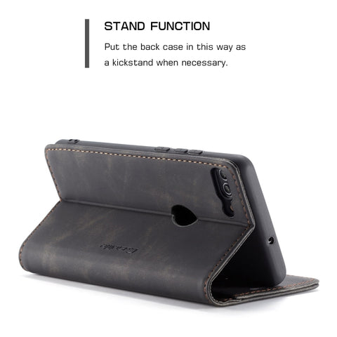 CaseMe Multifunctional Retro Frosted Horizontal Flip Leather Case for Huawei P Smart / Enjoy 7S /  Honor 9 Lite, with Card Slots & Holder & Wallet, For Huawei P Smart