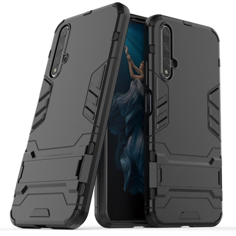 Shockproof PC + TPU Case for Huawei Honor 20, with Holder, For Honor 20