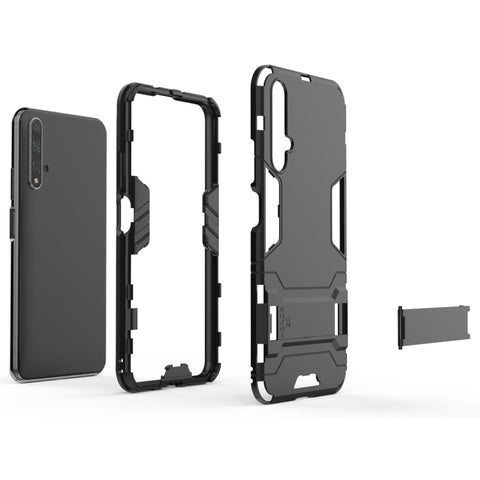 Shockproof PC + TPU Case for Huawei Honor 20, with Holder, For Honor 20
