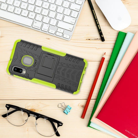 Tire Texture TPU+PC Shockproof Case for Galaxy A20e / A10e, with Holder, For Galaxy A20e