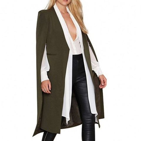 Women Casual Cape Unbuttoned Shawl Coat(Color:Pink Size:XL), S, M, L, XL, XXL