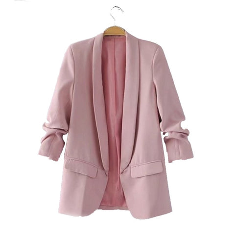 Women Solid Color Buckleless Slim Casual Suit (Color:Black Size:M), S, M, L, XL, XXL