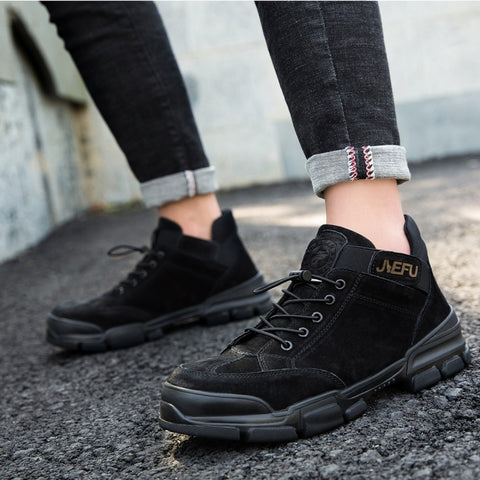 Jiefu Anti Smashing, Anti Piercing, Waterproof And Oil Resistant Electric Welding High Top Safety Shoes (Color:Sand Color Size:46), 36, 37, 38, 39, 40, 41, 42, 43, 44, 45, 46
