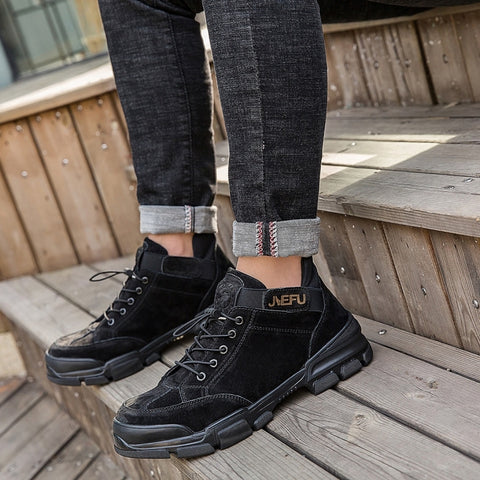 Jiefu Anti Smashing, Anti Piercing, Waterproof And Oil Resistant Electric Welding High Top Safety Shoes (Color:Sand Color Size:46), 36, 37, 38, 39, 40, 41, 42, 43, 44, 45, 46