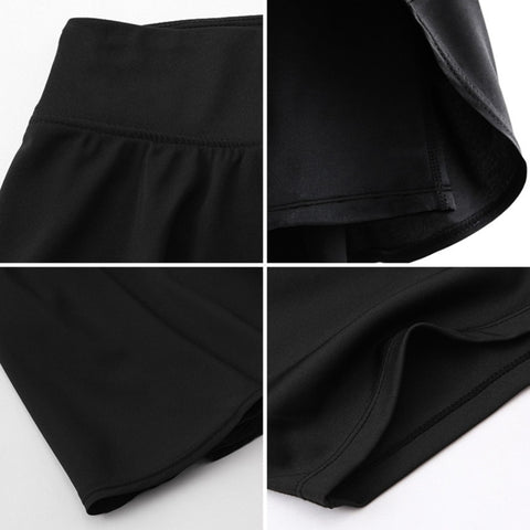 Tennis Dance Yoga Quick Drying Anti Light Lining Skirt Pants (Color:Rose Red Size:XXL), S, M, L, XL, XXL