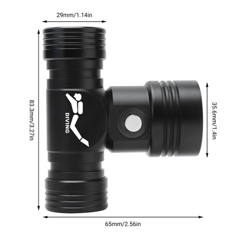 60m Underwater Photography Video Fill-up Headlight Diving Flashlight with Battery Display Function(Headlight+Battery+Charger)