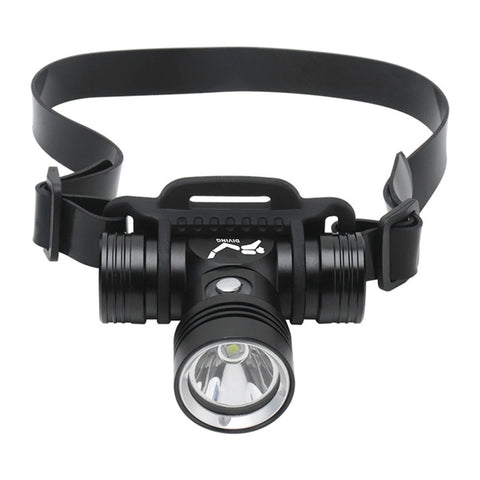 60m Underwater Photography Video Fill-up Headlight Diving Flashlight with Battery Display Function(Headlight+Battery+Charger)