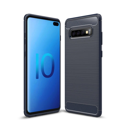 Brushed Texture Carbon Fiber TPU Case for Galaxy S10+, For Galaxy S10+ (Black), For Galaxy S10+, For Samsung Galaxy S10+, Galaxy S10+