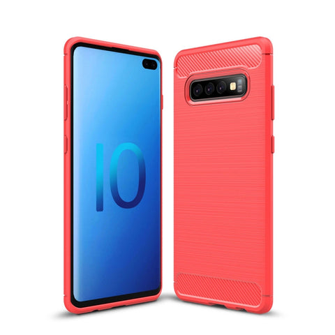 Brushed Texture Carbon Fiber TPU Case for Galaxy S10+, For Galaxy S10+ (Black), For Galaxy S10+, For Samsung Galaxy S10+, Galaxy S10+