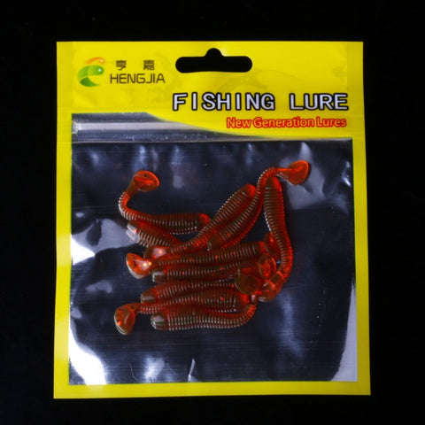 HENGJIA SO041 5cm/0.6g 10 PCS  Fishing Wobbler Soft Jigging Fishing Lure Worm Swimbaits Silicone Bait