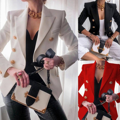 Solid Color Slim Long-sleeved Cardigan Short Suit Jacket for Ladies, S, M, L, XL