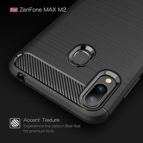 Brushed Texture Carbon Fiber Shockproof TPU Case for ASUS ZenFone Max (M2), For ASUS ZenFone Max (M2), ASUS ZenFone Max (M2)