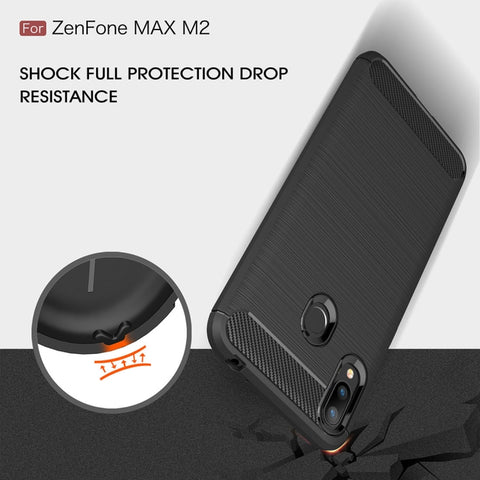 Brushed Texture Carbon Fiber Shockproof TPU Case for ASUS ZenFone Max (M2), For ASUS ZenFone Max (M2), ASUS ZenFone Max (M2)