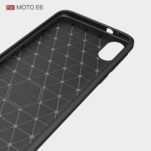 Brushed Texture Carbon Fiber Shockproof TPU Case for MOTO E6, For MOTO E6